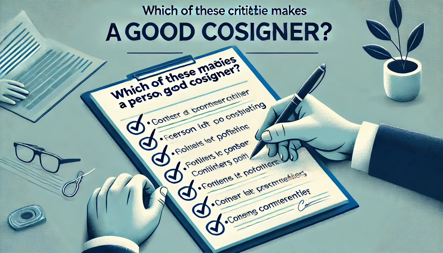 which of these criteria make a person a good cosigner?