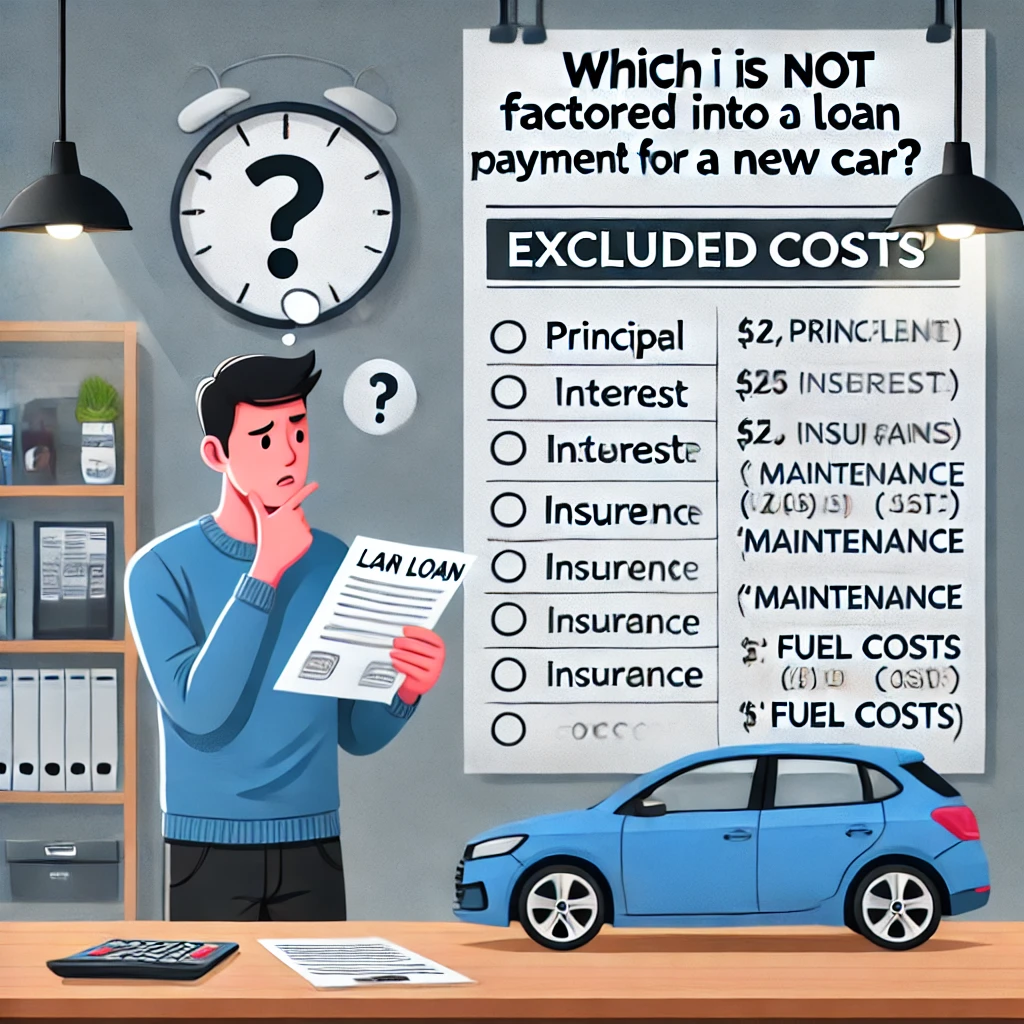 Which Is Not Factored Into a Loan Payment for a New Car?