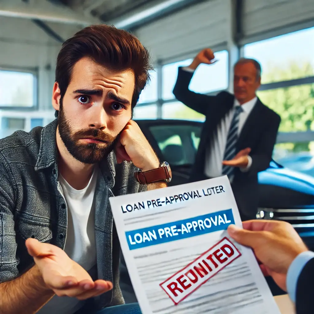 denied a car loan after pre approval